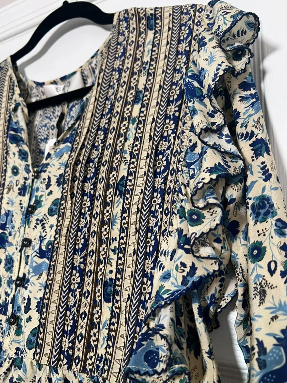 SEA NEW YORK DOE PRINT silk blouse size 4 - Picture 5 of 8
